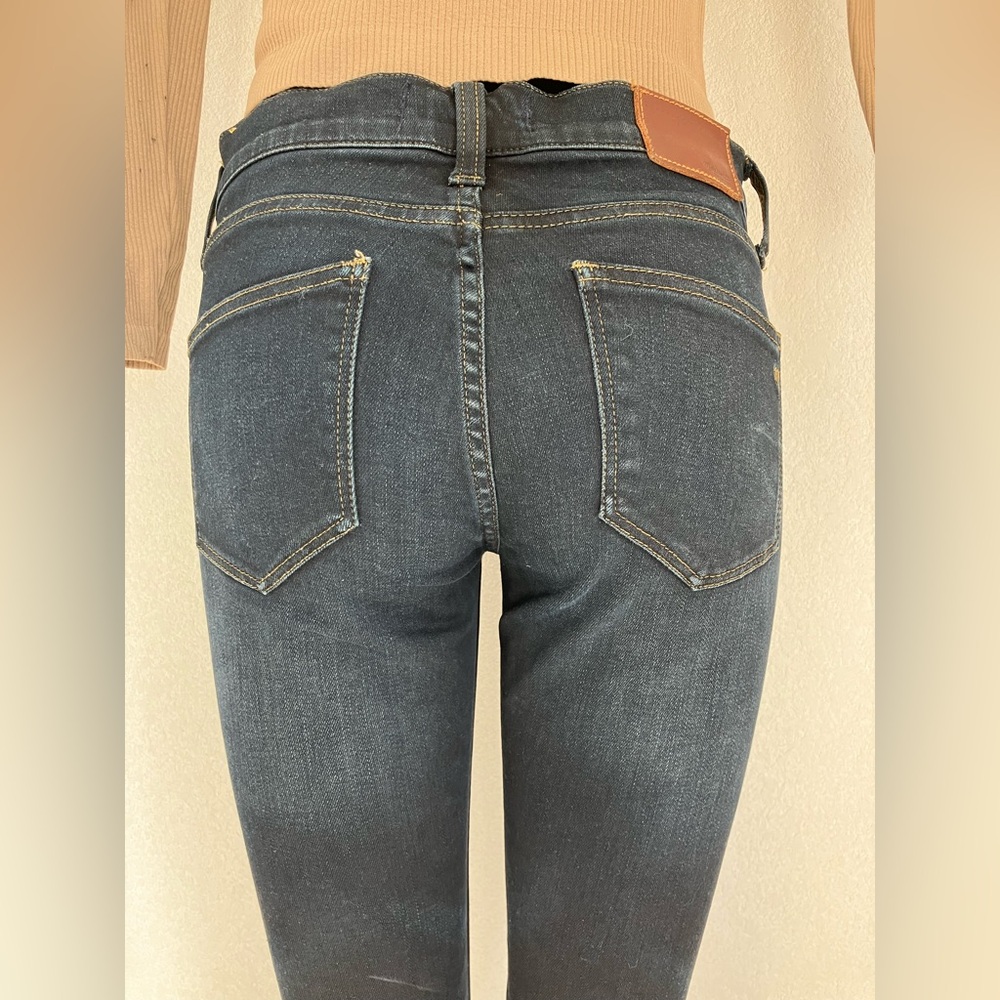 MADEWELL skinny skinny CROP dark BLUE denim JEANS w/stretch VERY NICE! - Picture 6 of 13